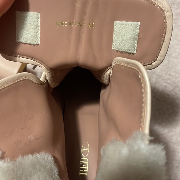 RED VALENTINO Nude Lace Up with Fur Leather Heels Boots/Booties - Picture 6 of 12